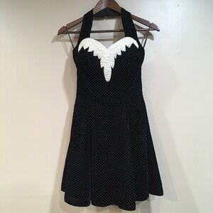 Alfred Angelo Black Dress with White Appliqué